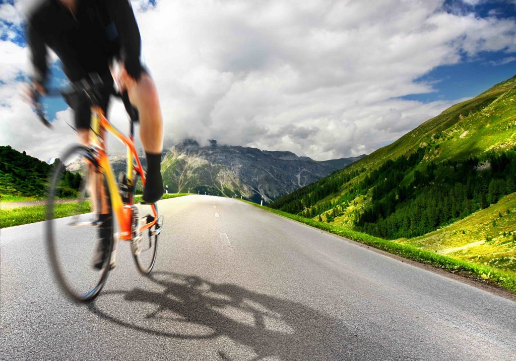 cycling outdoor green road sky